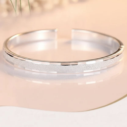 Italian Modern Minimalist Quadrilateral Bangle Bracelet set in 18K White Gold Plated 999 Pure Silver Capella Jewellery