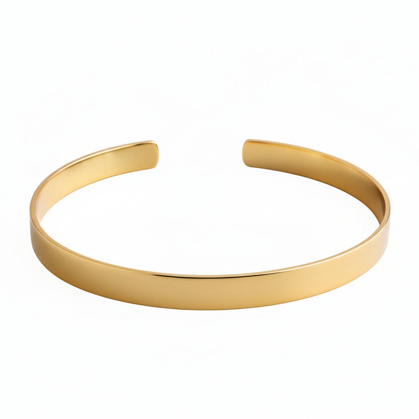 Classic French Fashion Bangle Bracelet set in 18K Gold Plated 925 Sterling Silver