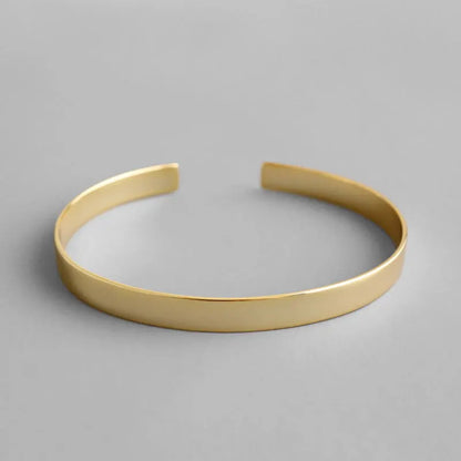 Classic Gold French Fashion 6mm Bangle Bracelet set in 18K Gold Plated 925 Sterling Silver Capella Jewellery