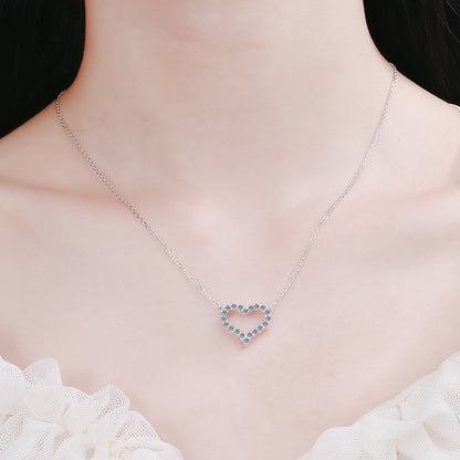 French 'Heart Of Diamonds' 2 Carat Moissanite Pendant set in Platinum Plated 925 Silver (GRA) Capella Jewellery