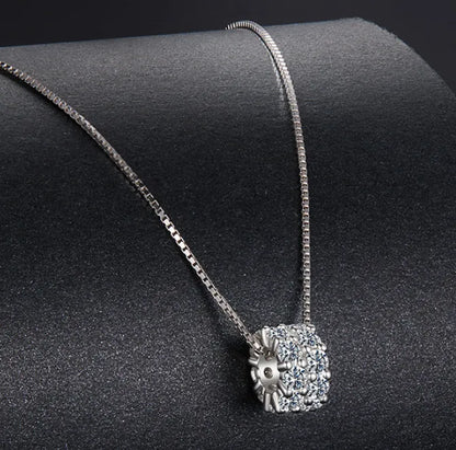 Korean Lucky Waist Micro Moissanite Necklace set in 18K White Gold Plated 925 Silver (GRA) Capella Jewellery