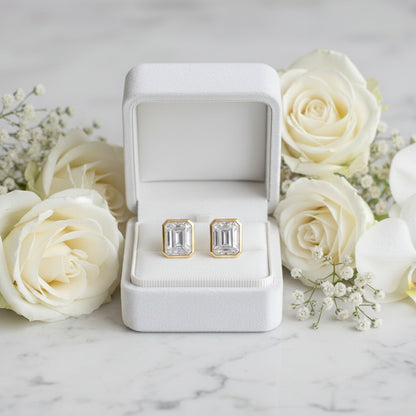French Princess Cut Moissanite 1ct Necklace / 2ct Earrings in 18K White Gold plated 925 Silver (GRA) Capella Reya pic 3