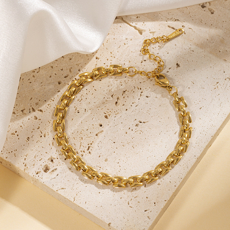 18K Gold Plating Sweet and Simple Design Necklace and Bracelet