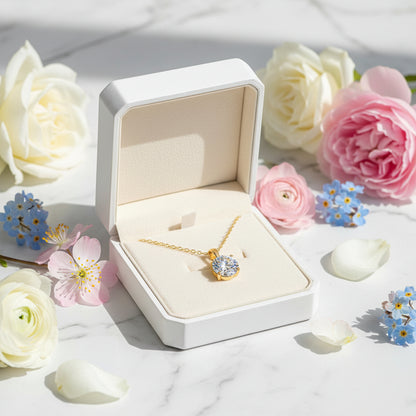 European Four-Claw Solitaire 1 Carat Moissanite Pendent Necklace set in 18K Gold Plated 925 Silver (GRA) Capella Jewellery
