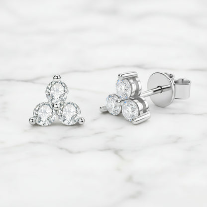 French Trèfle Design 0.6 Carat Moissanite Earrings set in 18K Gold plated 925 Silver (GRA) Capella Reya  pic 5