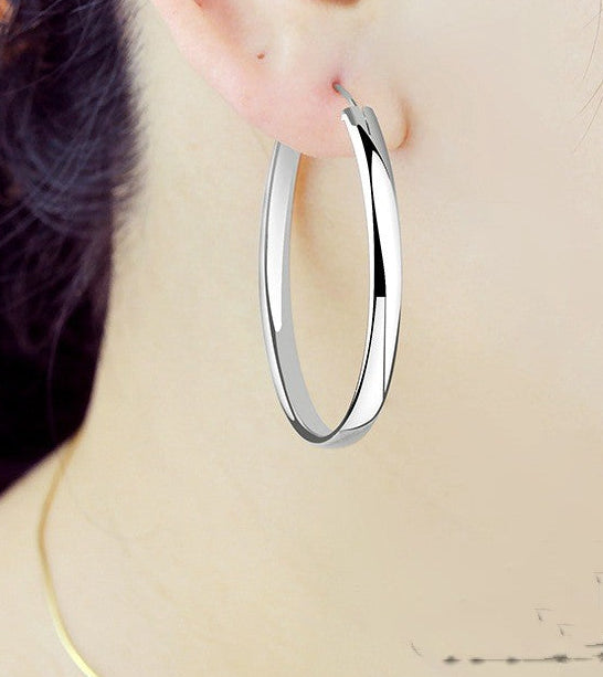 Classic Large Personality Hoop Earring set in 18K Gold Plated 925 Sterling Silver