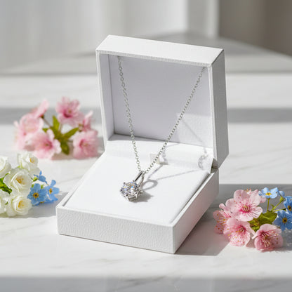 Infinity Six-Claw 1 Carat Moissanite Pendent set in 18K Gold Plated 925 Silver (GRA) Capella Jewellery