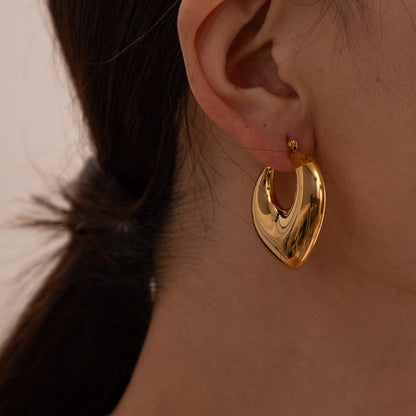 European Inspired Heart Shaped Design Earrings set in 18k Gold Plated 316L Stainless Steel Capella Jewellery