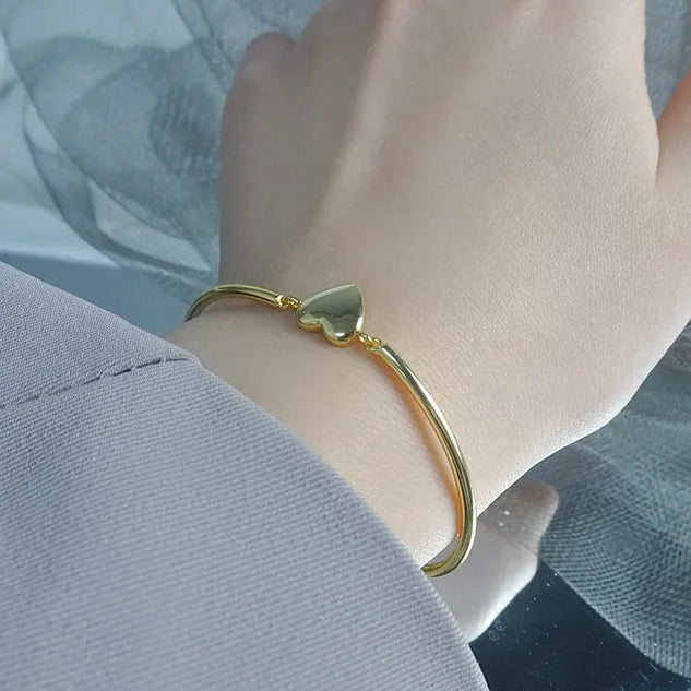 European Love Line 'INS Style' Solid Ring Bracelet set in 18K Gold Plated 925 Pure Sterling Silver Capella Jewellery