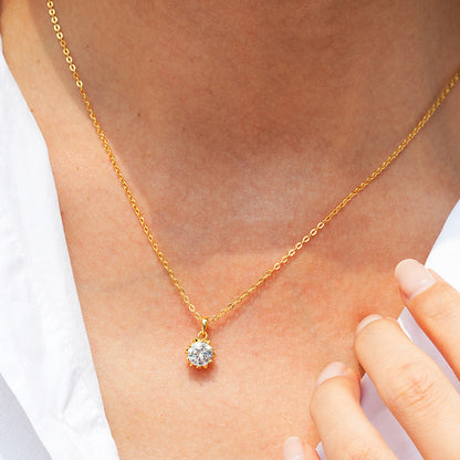 Starry Night 1 Carat Moissanite Pendant Necklace set in 18K Gold Plated 925 Silver (GRA) Capella Jewellery
