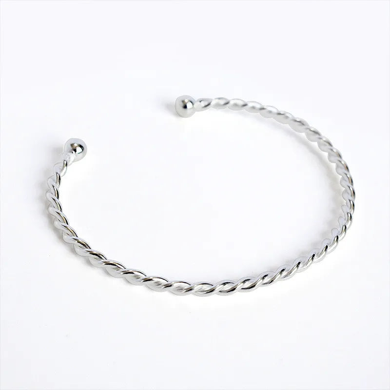 European Temperamental Twist Design Bracelet set in 18K White Gold Plated 925 Sterling Silver Capella Jewellery