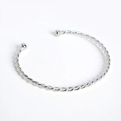 European Temperamental Twist Design Bracelet set in 18K White Gold Plated 925 Sterling Silver Capella Jewellery