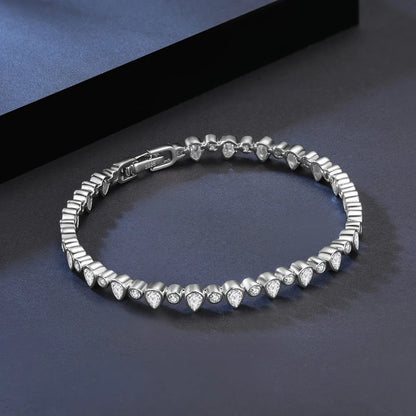 European Vintage Tennis Bracelet Design Natural Zircon Gemstone set in 18K Gold Plated 925 Silver Capella Jewellery