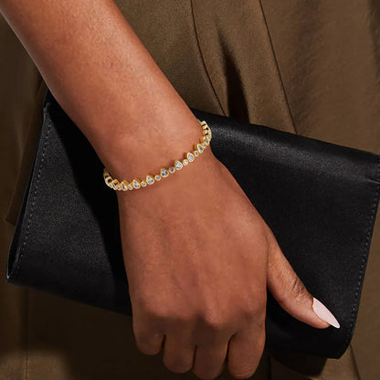 European Vintage Tennis Bracelet Design Natural Zircon Gemstone set in 18K Gold Plated 925 Silver Capella Jewellery