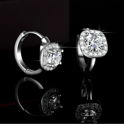 Beijing Modern Design 2 Carat Moissanite Earrings set in Platinum Plated 925 Silver (GRA) Capella Reya pic 6