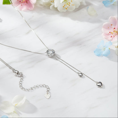 American Hearts Inspired 0.5 Carat Moissanite Pendant set in Platinum Plated 925 Silver (GRA) Capella Jewellery