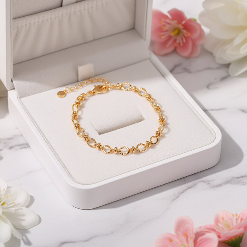 Classic Chic French Designed Choker Bracelet set in 18K Gold Plating