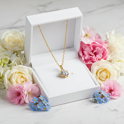 Starry Night 1 Carat Moissanite Pendant Necklace set in 18K Gold Plated 925 Silver (GRA) Capella Jewellery