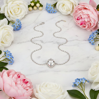 European Sweet Heart Natural Zircon Gemstone Pendant set in Platinum Plated 925 Sterling Silver Capella Jewellery