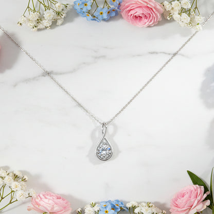 French Angels Teardrop 2 Carat Moissanite Necklace in 18K White Gold Plated 925 Silver (GRA) Capella Jewellery