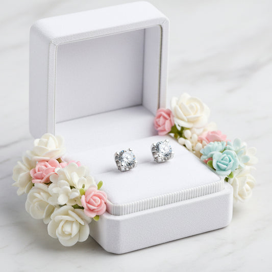 Italian Bull Head Design 2 Carat Moissanite Diamond Earrings set in Platinum Plated 925 Silver (GRA)