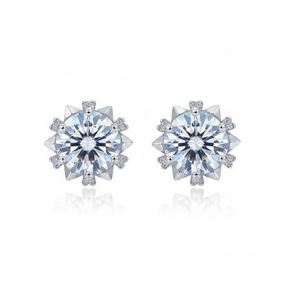 Snowflake Moissanite Earrings/Necklace/Bracelet set in 18K White Gold Plated 925 Silver (GRA) Capella Reya pic 9