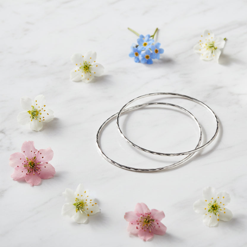 Classic Large Hoop Earrings set in Platinum Plated Fine 925 Sterling Silver