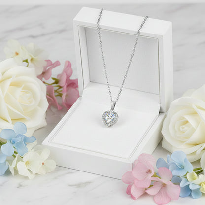 French Heart Necklace 1 Carat Moissanite Pendant set in 925 Silver (GRA) Capella Jewellery