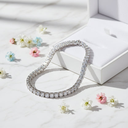 Italian Tennis Bracelet Full 0.5 Carat Moissanite set 18K White Gold Plated 925 Silver (GRA) Capella Jewellery