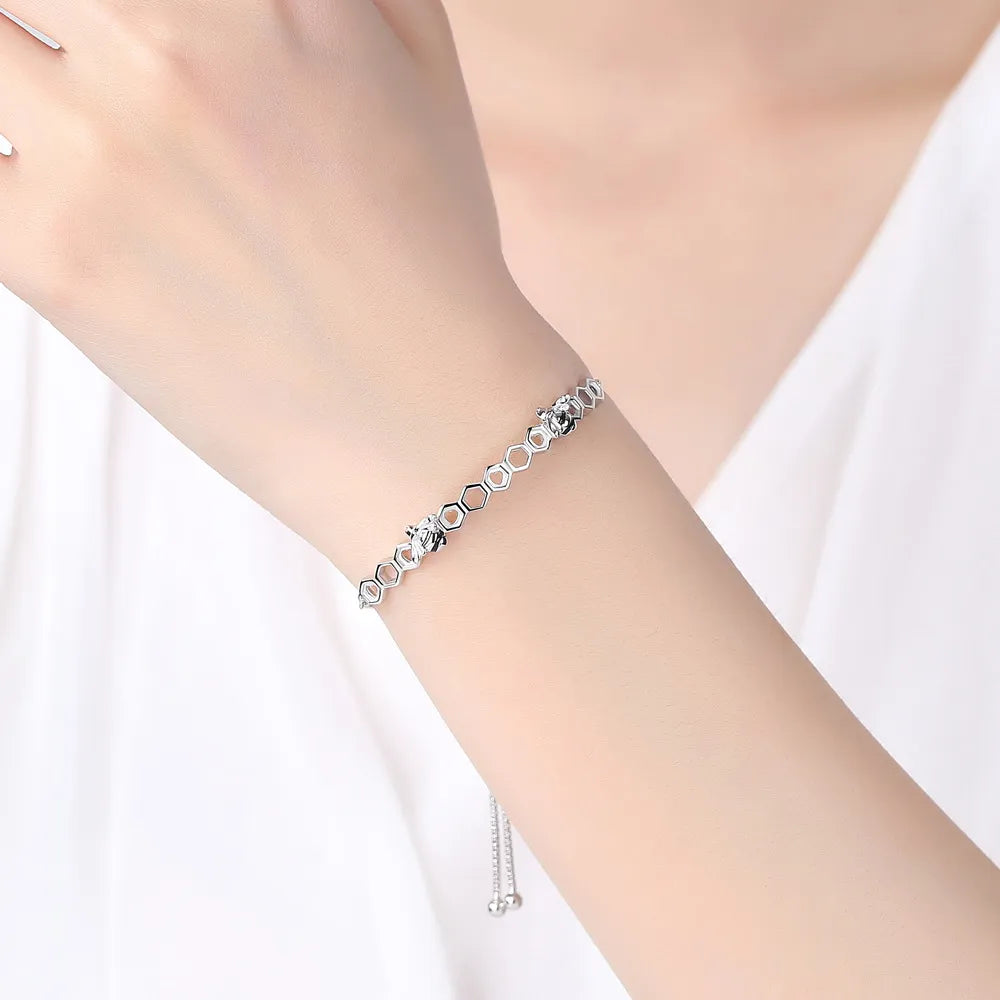 French Summer Bee Inspired Retractable Bracelet set in 18K Gold Plated 925 Sterling Silver Capella Jewellery