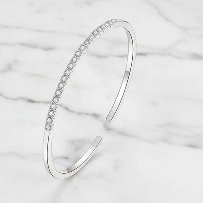 French Fairy-Tale Three Rings Micro Pave Natural Zircon Gemstone Bracelets set in 18K Gold Plating Capella Jewellery