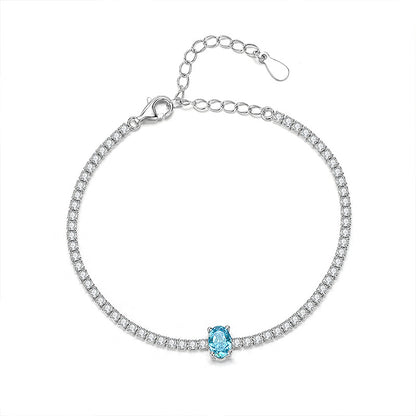 Elegant Italian Design Tennis Bracelet Pave Inlay Natural Zircon set in 18K White Gold 925 Sterling Silver Capella Jewellery