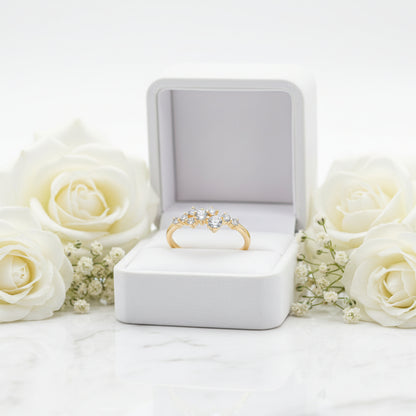 Constellation Stars 0.3 Carat Moissanite Ring set in 18K White Gold Plated 925 Silver (GRA) Capella Jewellery