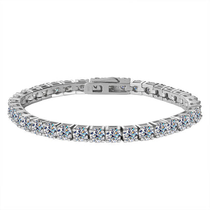 Italian Inspired Tennis Bracelet Full 0.5 Carat Moissanite set in 18K White Gold 925 Silver (GRA) Capella Jewellery