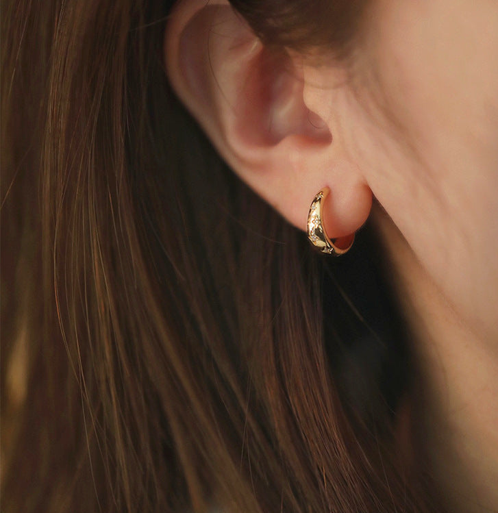 Beautiful Starry Sky Micro Natural Zircon Gemstone Earrings set in 18K Gold Plated 925 Silver