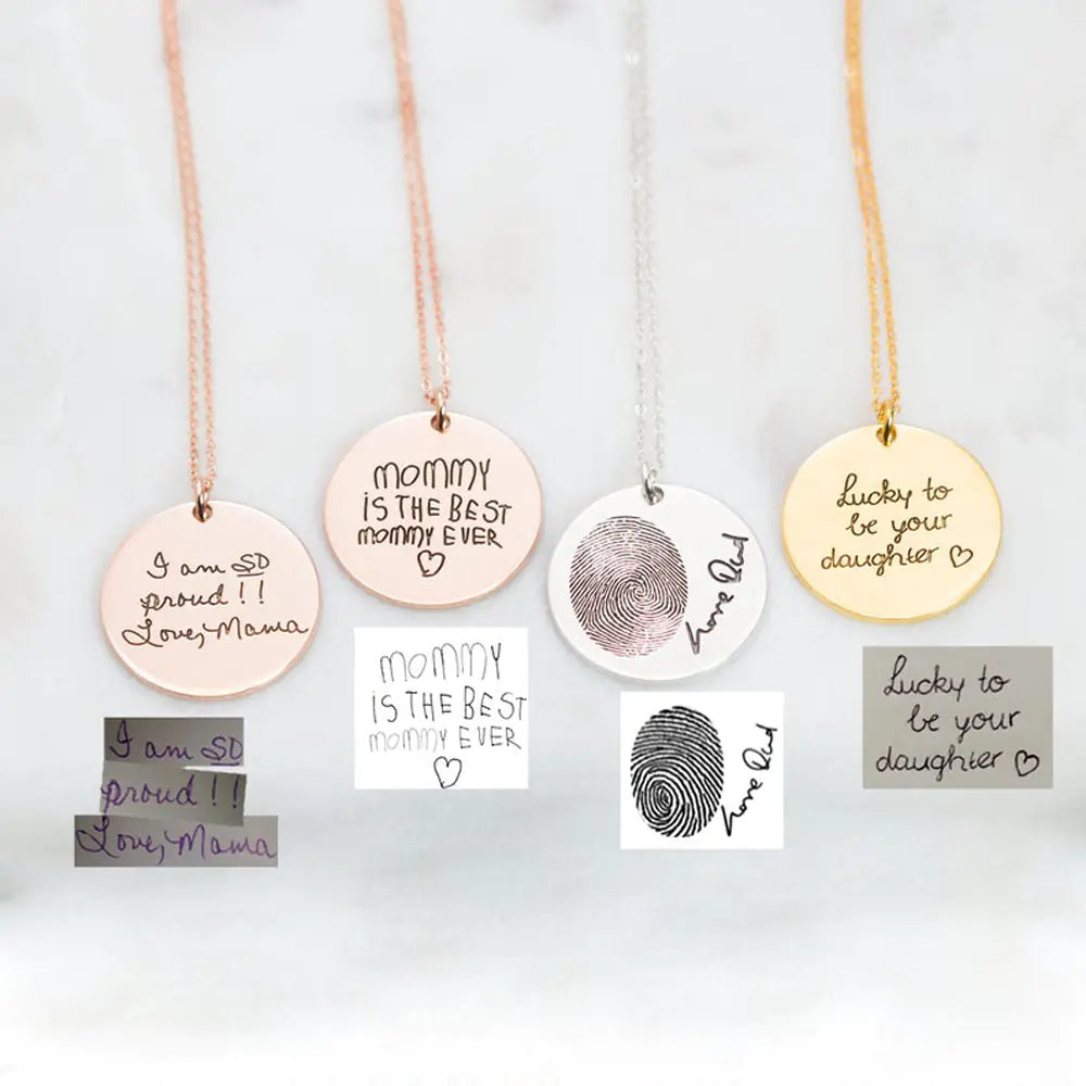 Personalized Round Pendant Necklace in Rose Gold (14K)