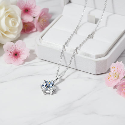 Infinity Six-Claw 1 Carat Moissanite Pendent set in 18K Gold Plated 925 Silver (GRA) Capella Jewellery