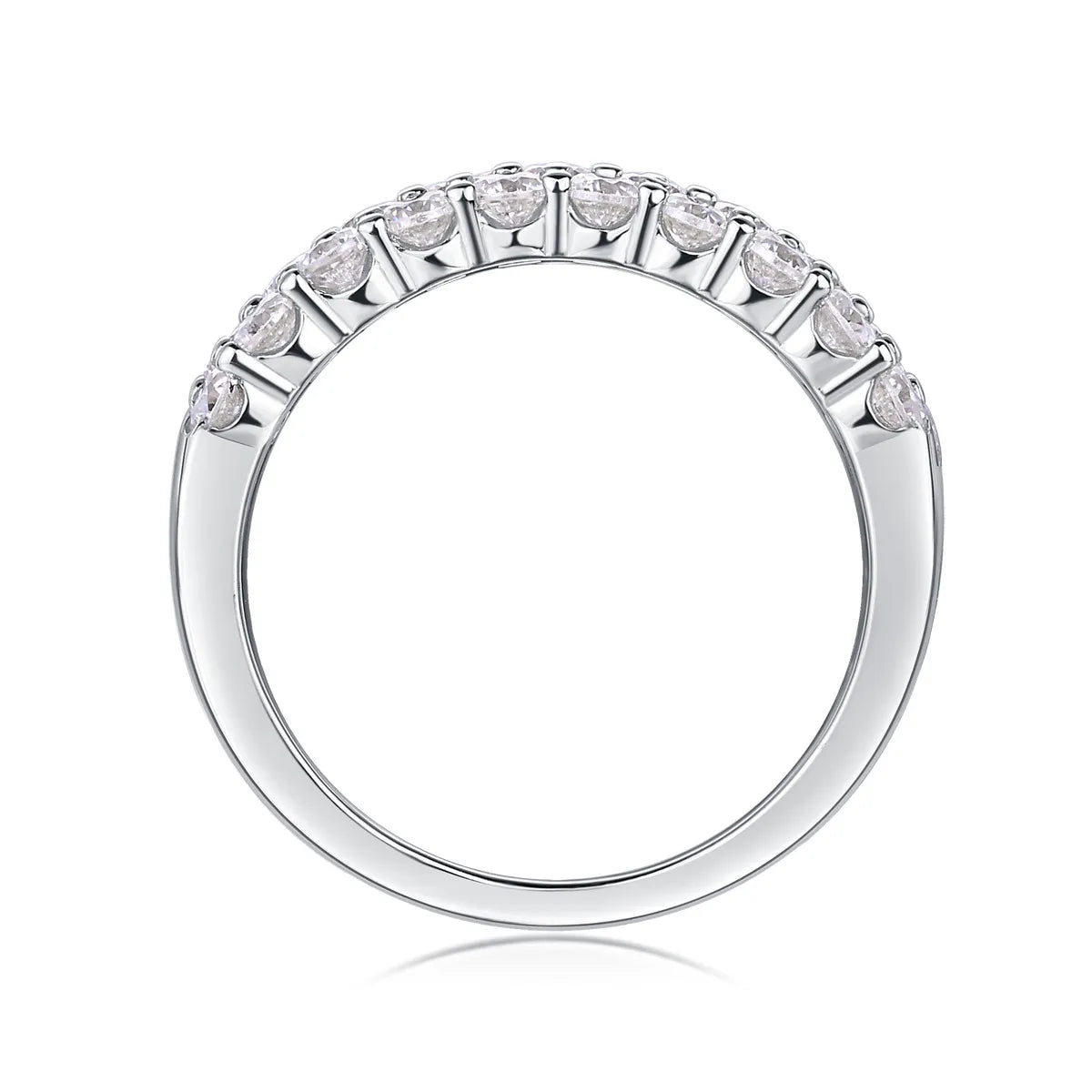 31 French Pavé 1.8 Carat Moissanite Diamond Ring in 18K White Gold Plated 925 Silver (GRA)
