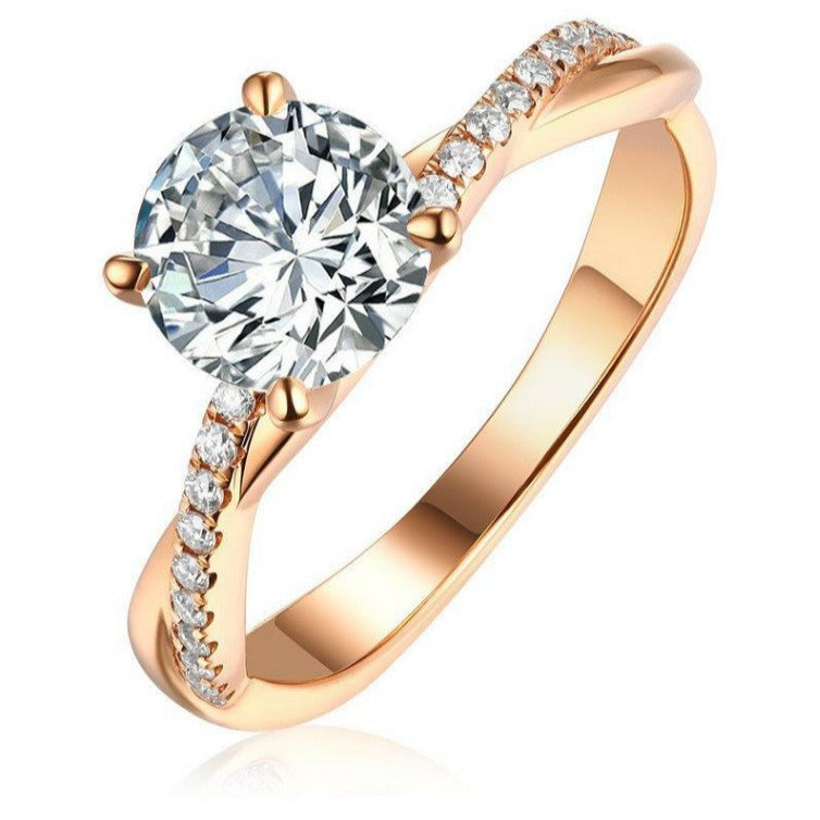 18K Gold Plated American Inspired Zircon Diamond Ring