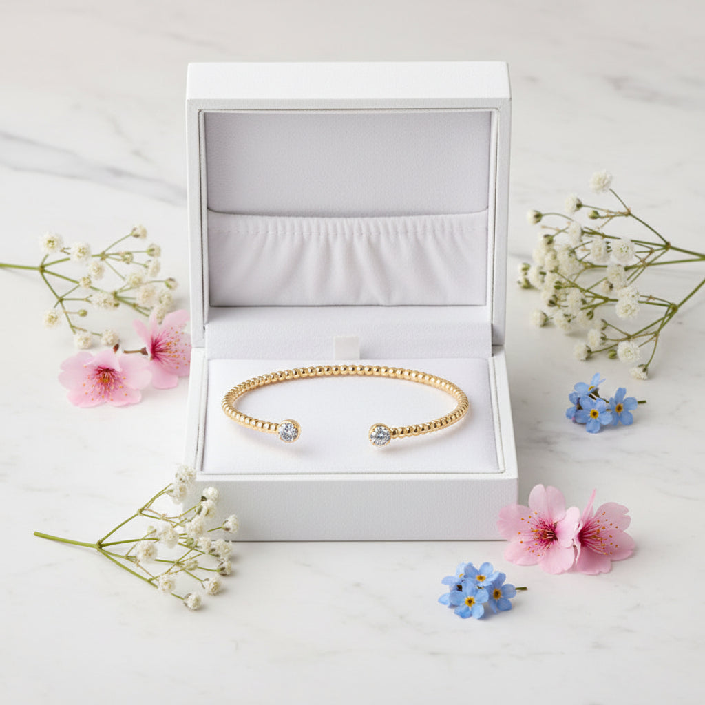 Twist Bangle 1 Carat Moissanite Diamond Bracelet Set in Platinum Gold Plated 925 Silver (GRA)