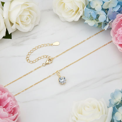 Infinity Six-Claw 1 Carat Moissanite Pendent set in 18K Gold Plated 925 Silver (GRA) Capella Jewellery