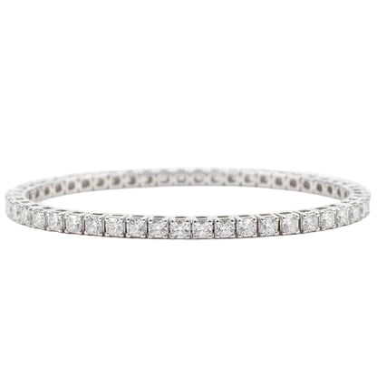 European Tennis Bracelet Pave Full 1 Carat Moissanite set in Platinum Plated 925 Silver (GRA) Capella Jewellery