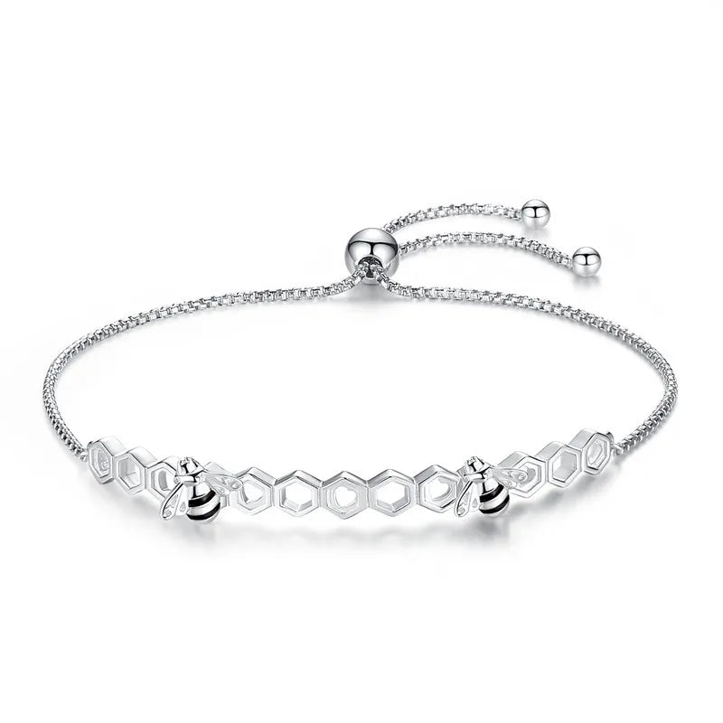 French Summer Bee Inspired Retractable Bracelet set in 18K Gold Plated 925 Sterling Silver Capella Jewellery