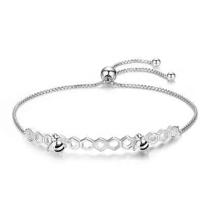 French Summer Bee Inspired Retractable Bracelet set in 18K Gold Plated 925 Sterling Silver Capella Jewellery
