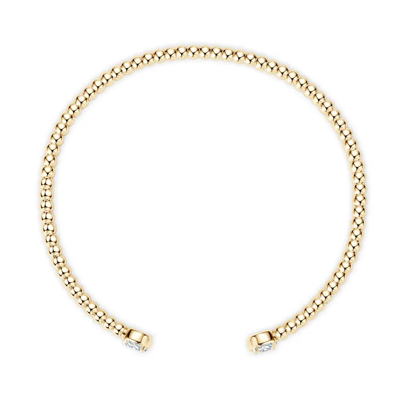 Italian Twist Bangle 1 Carat Moissanite Bracelet Set in Platinum Gold Plated 925 Silver (GRA) Capella Jewellery