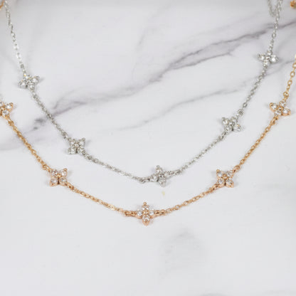 Four Leaf Clover Natural Zircon Gemstone Bracelet set in 18K Gold Plated 925 Sterling Silver Capella Jewellery