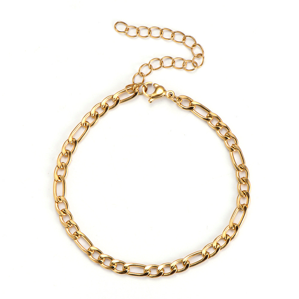 Vintage European Ladies Fashion Curb Chain Bracelet and Anklet set in 18K Gold Plating Capella Jewellery