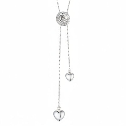 American Hearts Inspired 0.5 Carat Moissanite Pendant set in Platinum Plated 925 Silver (GRA) Capella Jewellery
