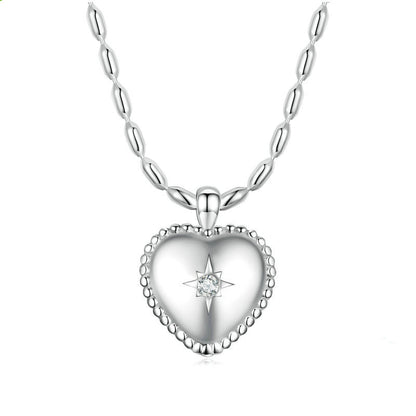 European Sweet Heart Natural Zircon Gemstone Pendant set in Platinum Plated 925 Sterling Silver Capella Jewellery