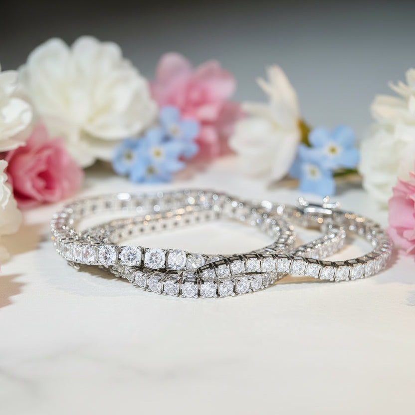 Exquisite Tennis Bracelet Pave Full 1 Carat Moissanite Diamond set in 925 Silver (GRA)